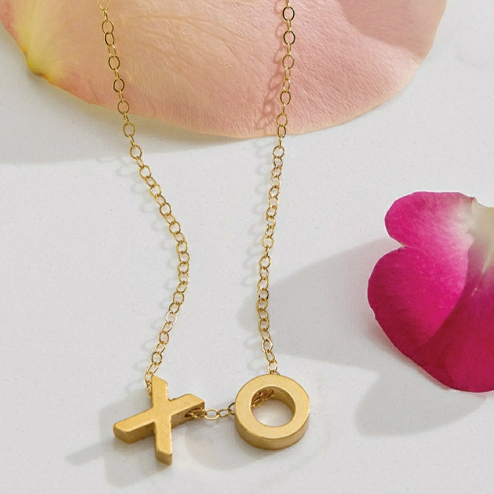Gold XO Pendant Necklace